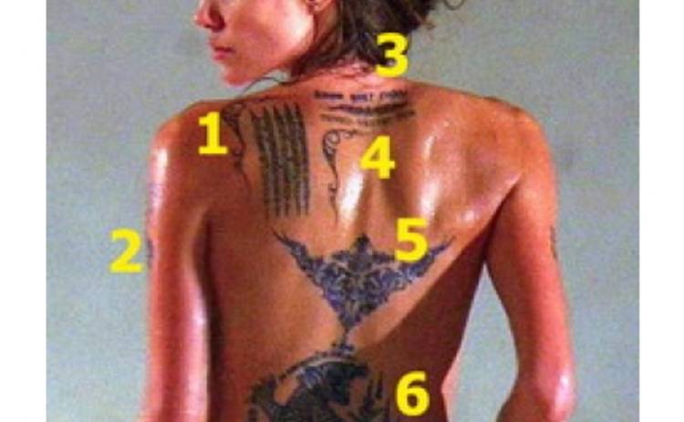 Что значат татуировки Анджелины Джоли?