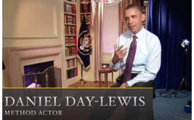 Обама в пародийном ролике Спилберга сыграл звезду фильма Линкольн