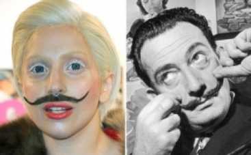 Lady GaGa примерила усы Сальвадора Дали
