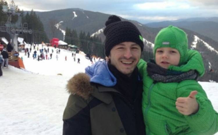Сергей Притула поставил сына на лыжи (ФОТО)