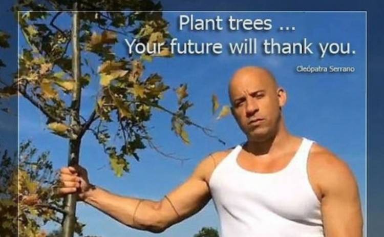 Вин Дизель организовал еще один флэшмоб - садить деревья