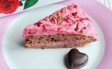 Бисквитный торт с ягодным кремом (рецепт)