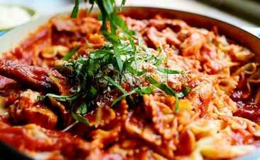 Спагетти с колбасками «Сытная семейка» (рецепт)