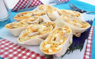 Шикарный вариант классического салата! Закуска «Оливье-рулет» (рецепт)